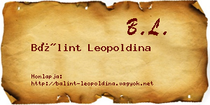 Bálint Leopoldina névjegykártya